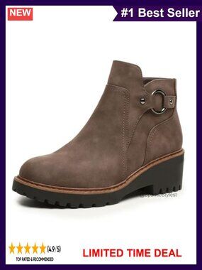 Womens Ankle Boots Chunky Low Heel Short Booties Dress Fall Boots